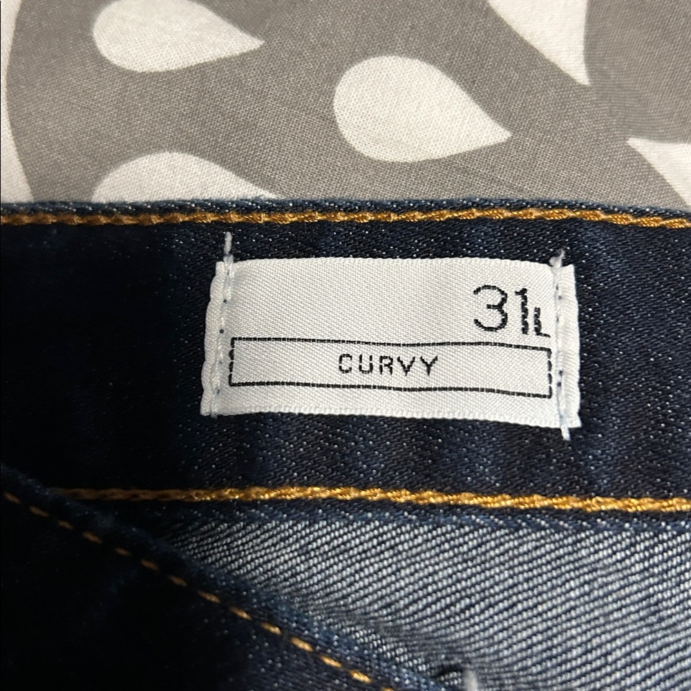 Gap 31L Curvy Dark Blue Denim Jeans. Bootcut - Picture 3 of 6